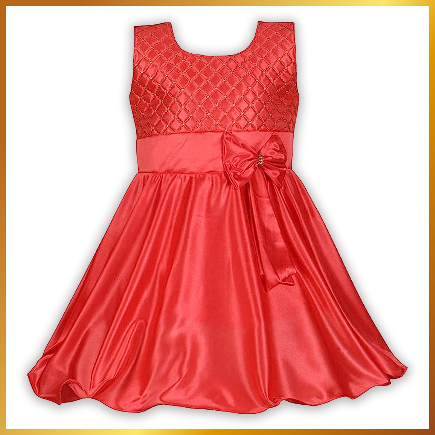 Girls Embroidered Bow Casual Dress