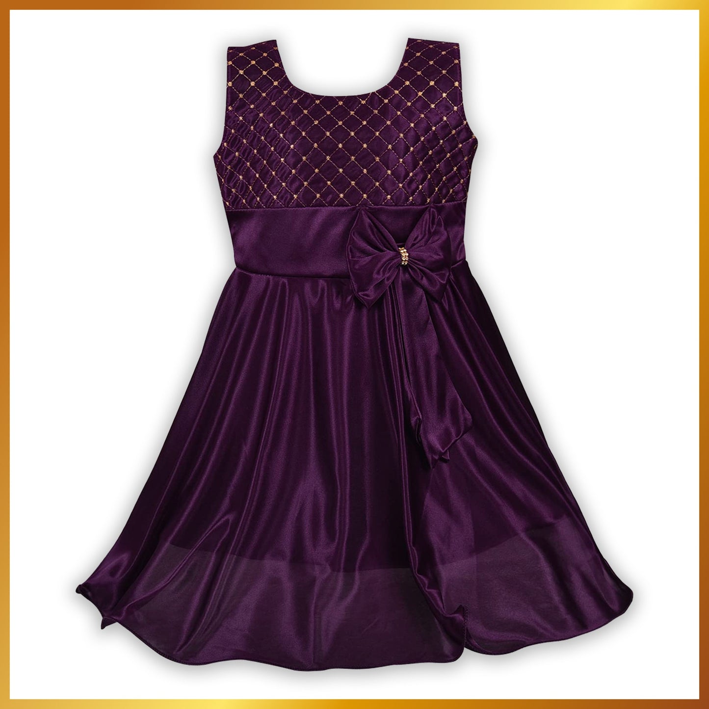 Girls Embroidered Bow Casual Dress