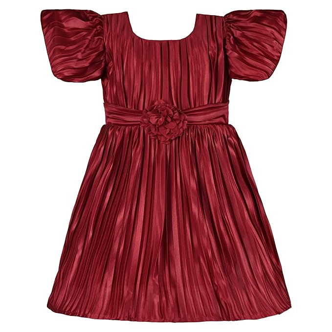 Girls Solid Fit and Flare Frock Dress