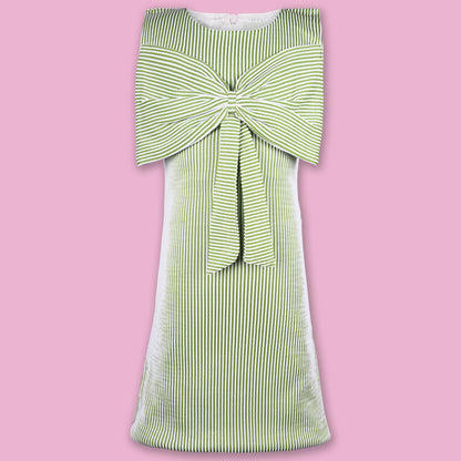 Jivzo Girls Striped Fit and Flare Frock Dress