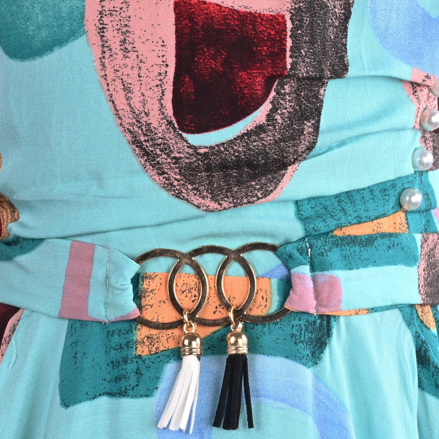Girls Kaftan Style Casual Dress with Lace Embellishment