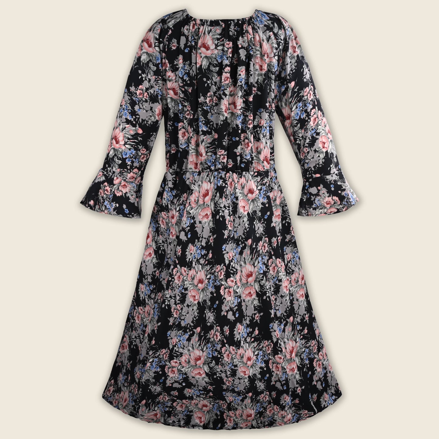Girls Floral Printed Georgette Pleated Casual Dress