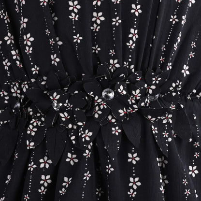 Girls Kaftan Style Casual Dress with Lace Embellishment fe3482