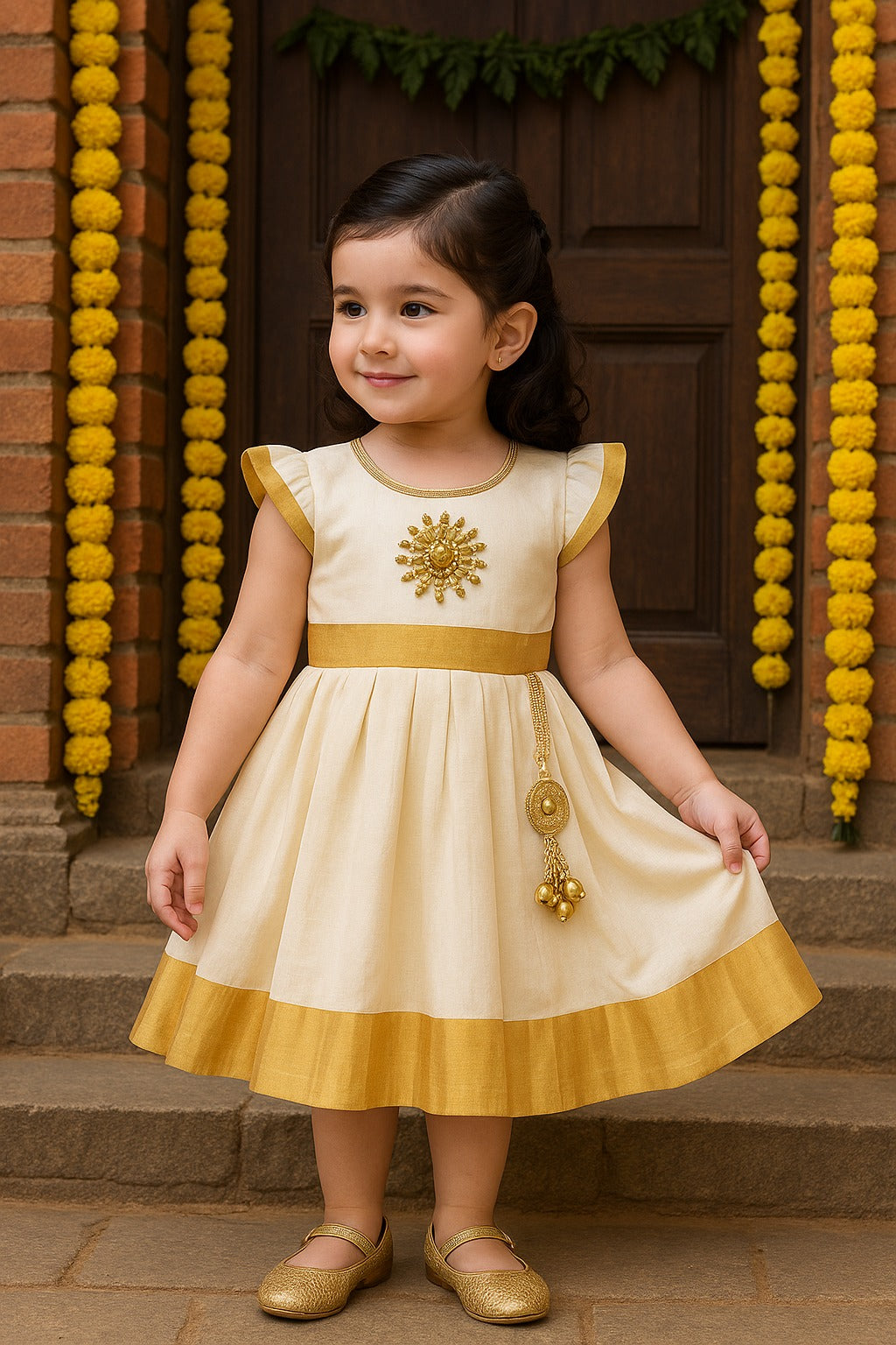 Buy Premium Onam & Wedding Dress for Baby Girl Online | Girls Wedding Dress | Girls Pongal Dress