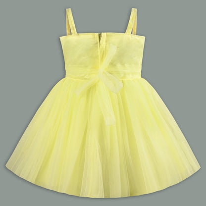 Baby Girls Net Party Wear Dress with Sequin Bow Design