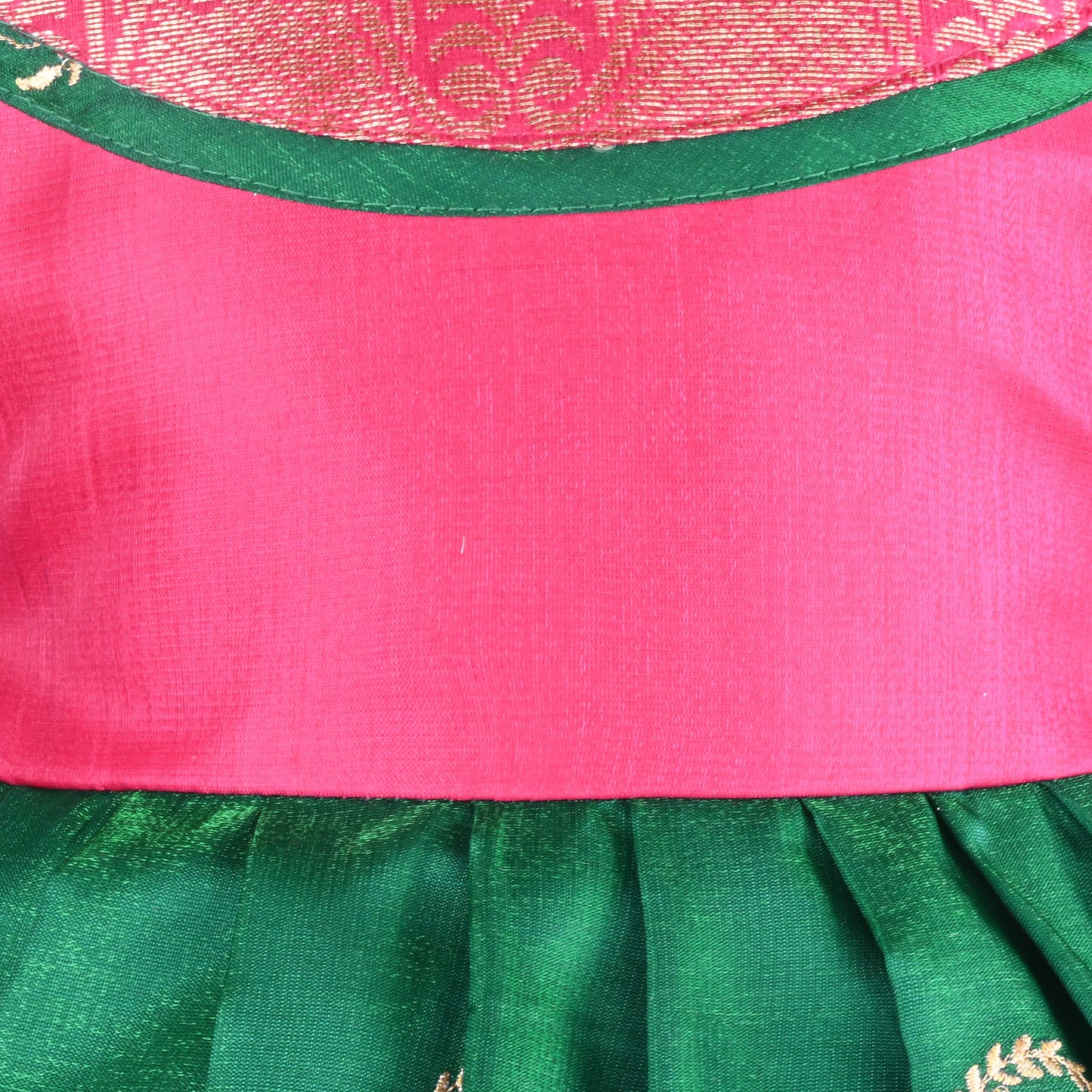Girls Traditional Silk Party Frock – Banarasi Pattu Dress