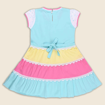 Girls Melody Printed Tiered Cotton Casual Dress