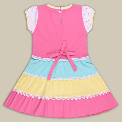 Girls Melody Printed Tiered Cotton Casual Dress