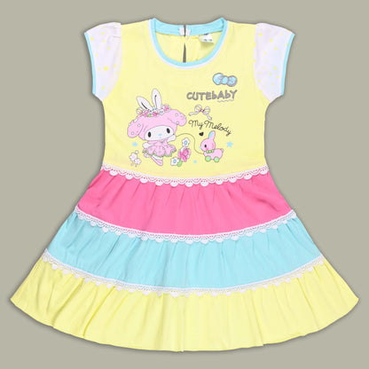 Girls Melody Printed Tiered Cotton Casual Dress