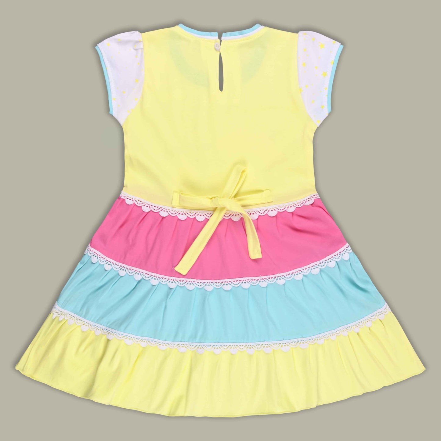 Girls Melody Printed Tiered Cotton Casual Dress