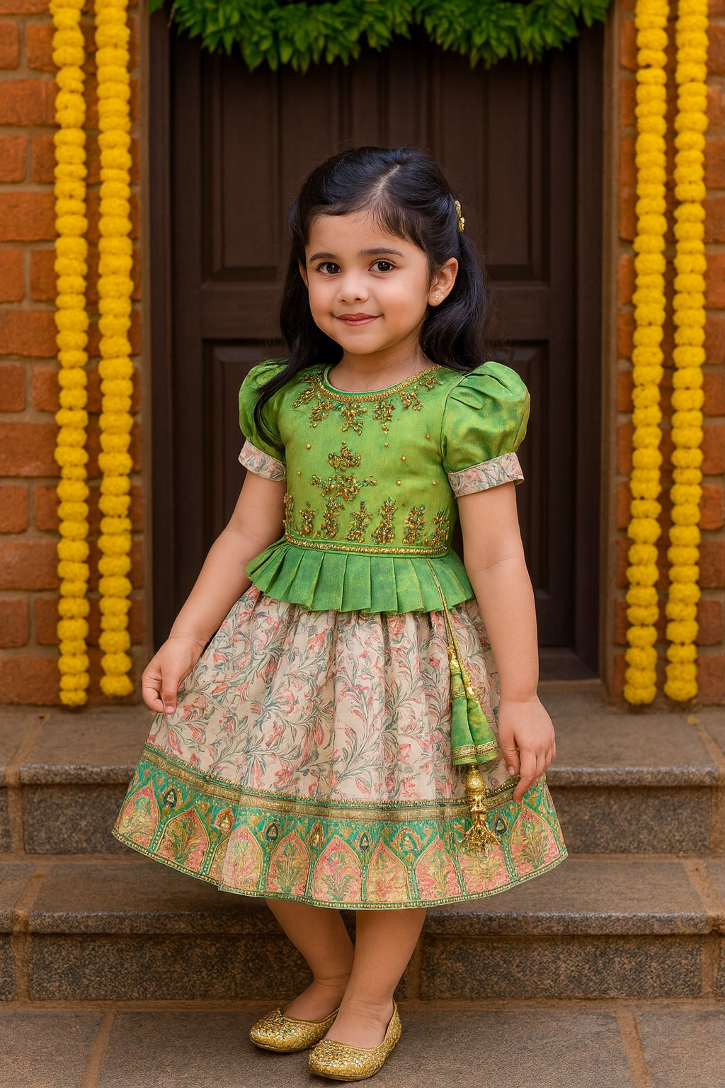 Buy Premium Baby Girls Wedding Dress Online | Festive Girls Frock | Girls Pongal Dress