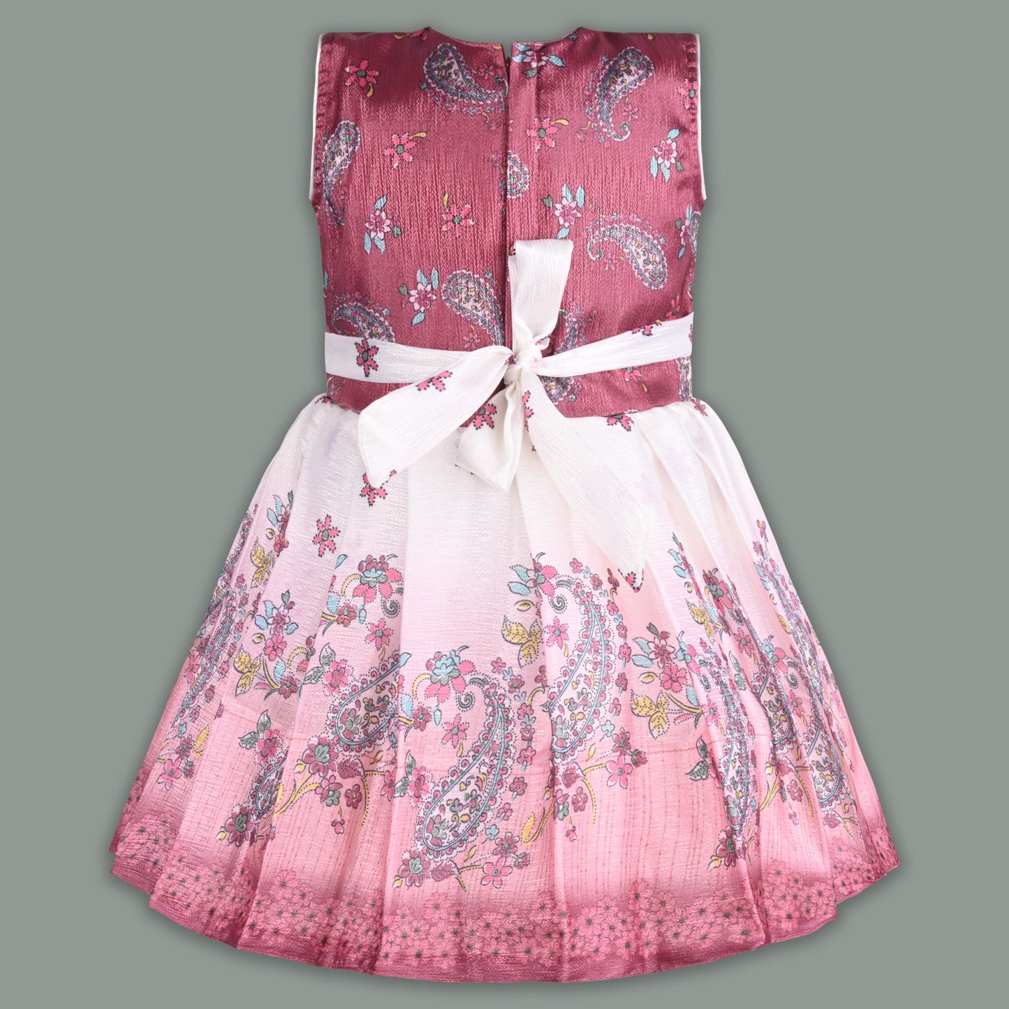 Girls Embellished Printed Flared Premium Ethnic Dress