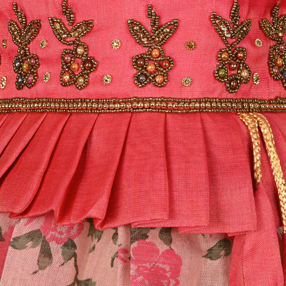 Girls Art Silk Embroidered Party Dress with Tassel Detail | Elegant Kids Festive & Occasion Wear