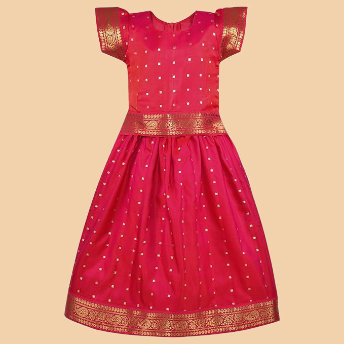 Girls Woven Design Pleated Skirt Set