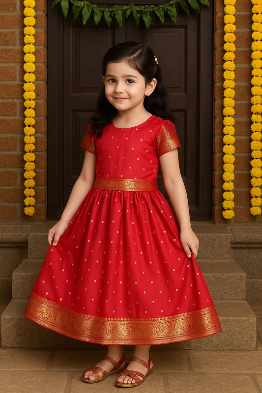 Girls Pattu Pavadai Lehenga Choli Ethnic Wear