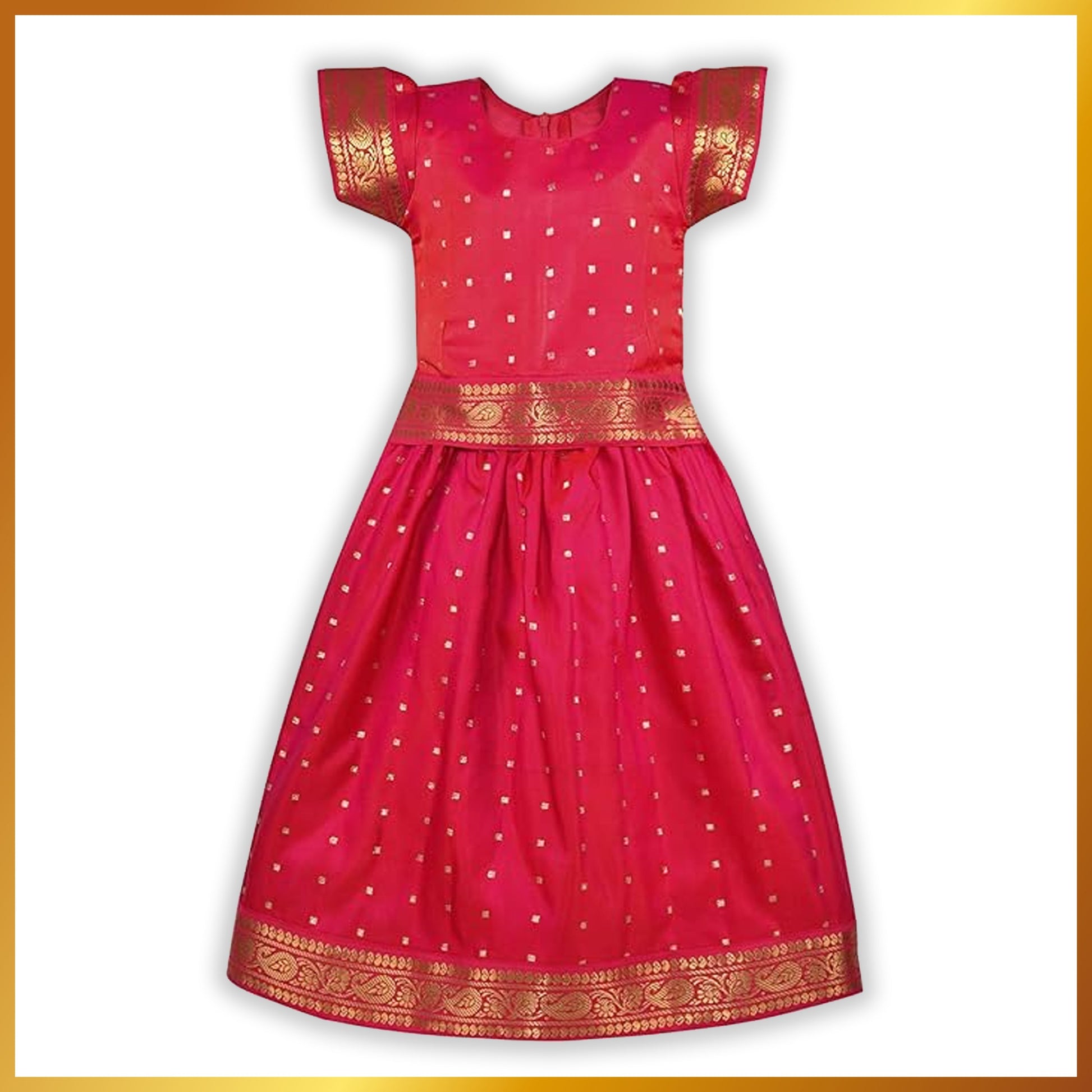 Buy Premium Baby Girls Ethnic Silk Pattu Pavadai Dress Online