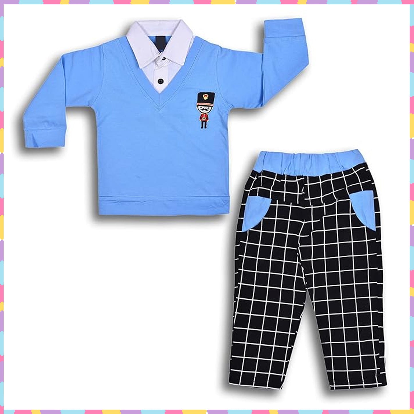 Jivzo Cotton Clothing Set for Baby Boys hfs598blu
