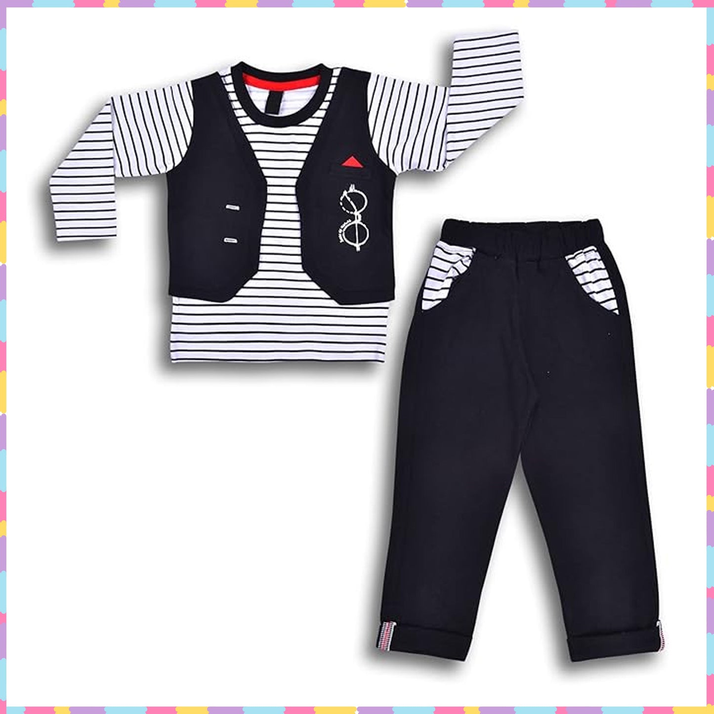Premium Cotton Clothing Set for Baby Boys hfs611blk