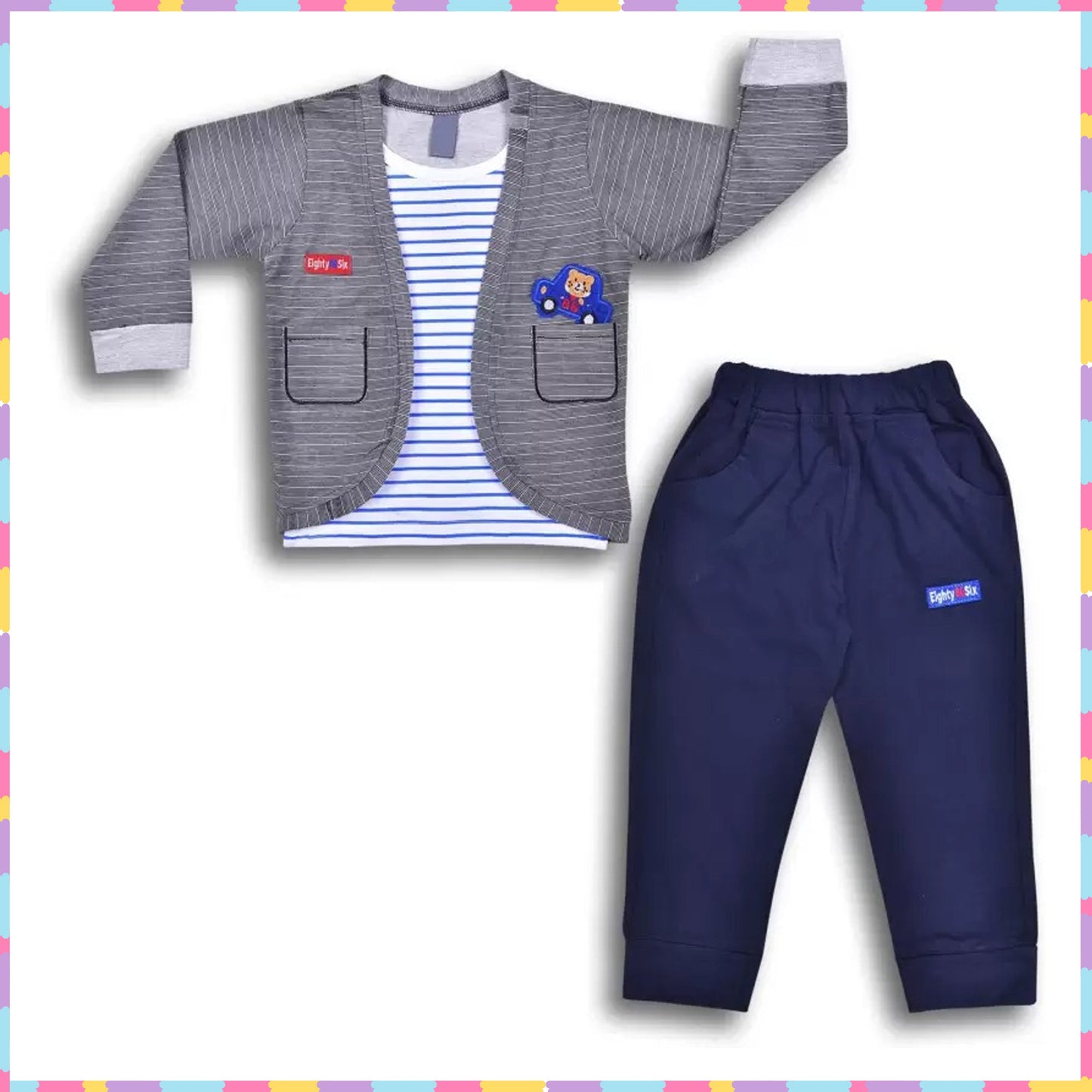 Jivzo Cotton Clothing Set for Baby Boys hfs613blu