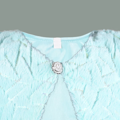 Baby Girls Fur Party Wear Shrug | Soft Faux Fur Jacket with Sequins | Winter Wedding & Festive Outfit