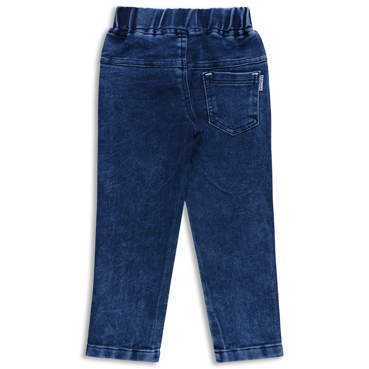 Boysâ€™ Denim Regular Pants with Drawstring Waist & Printed Pattern â€“ Full Length