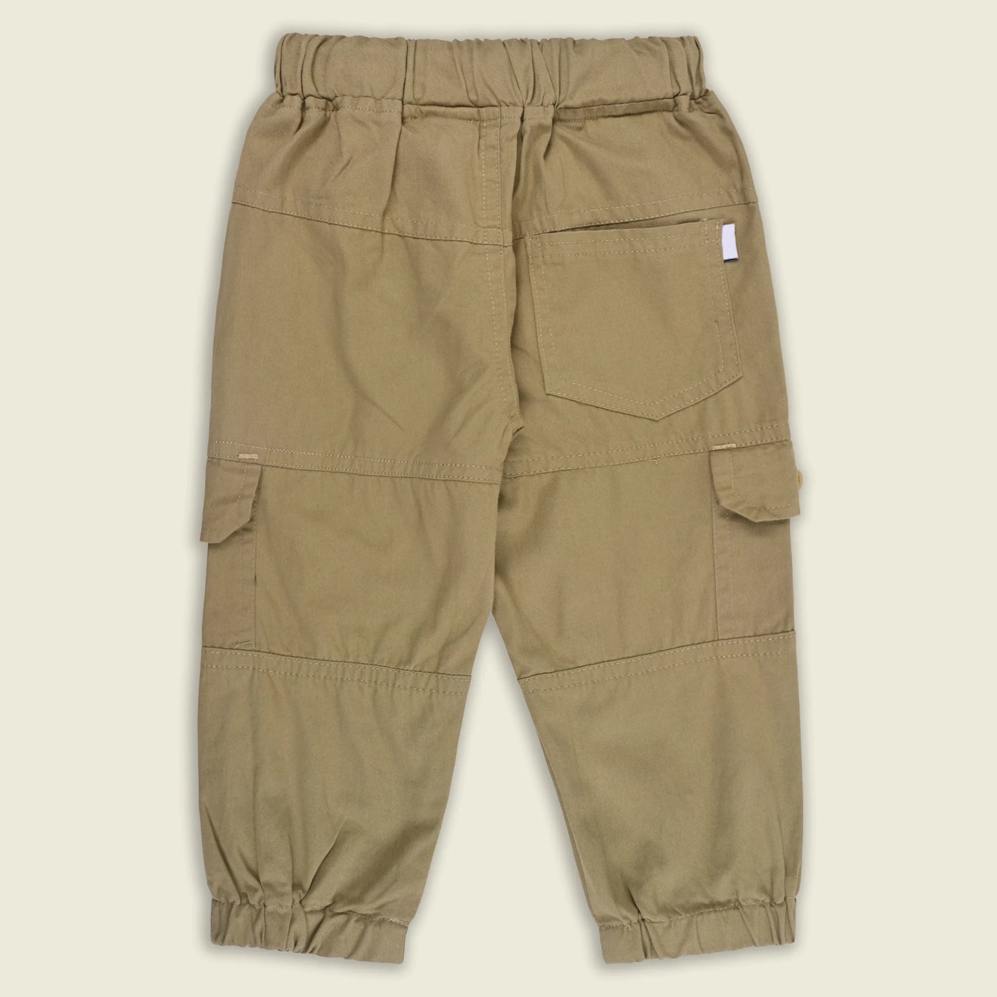 Boys Cotton Denim Cargo Jogger Pants with Drawstring Waist