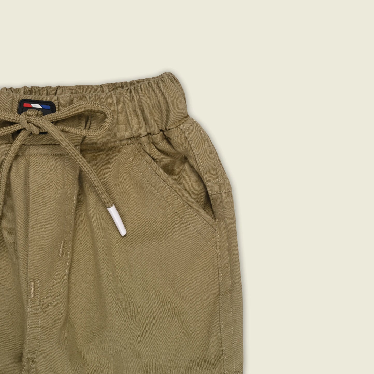 Boys Cotton Denim Cargo Jogger Pants with Drawstring Waist