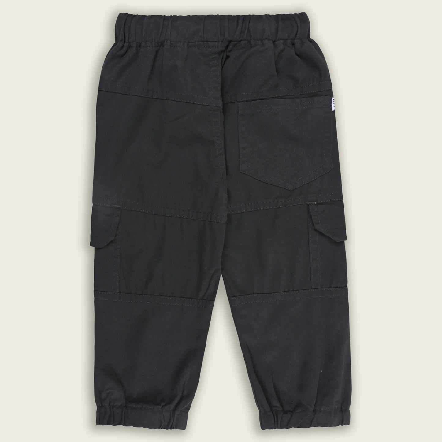 Boys Cotton Denim Cargo Jogger Pants with Drawstring Waist