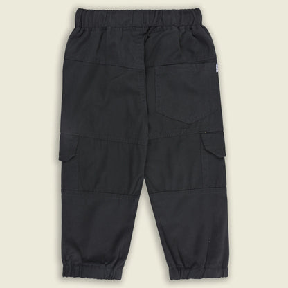 Boys Cotton Denim Cargo Jogger Pants with Drawstring Waist