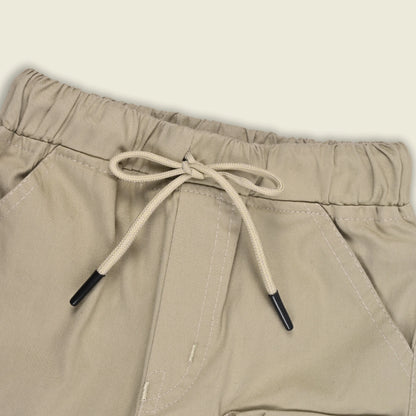 Boys Cotton Cargo Jogger Pants with Drawstring