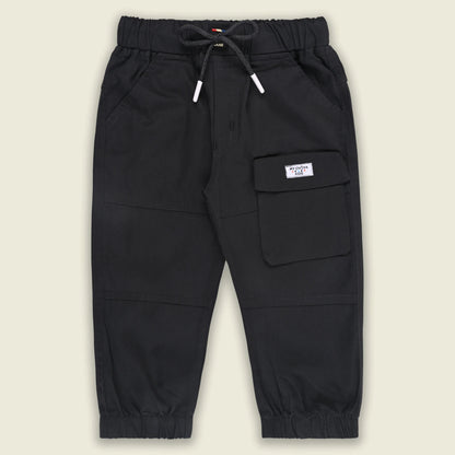 Boys Cotton Cargo Jogger Pants with Drawstring