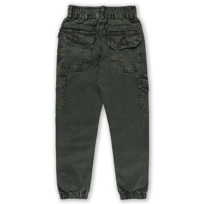 Boys Elastic Waist Cargo Denim Trouser