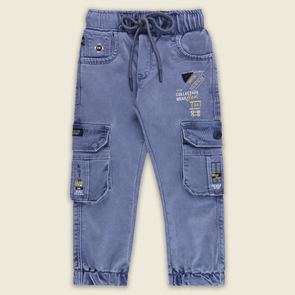 Boys Denim Cargo Jogger Jeans with Side Pockets
