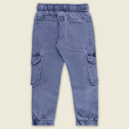 Boys Denim Cargo Jogger Jeans with Side Pockets
