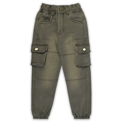 Boys Cotton Denim Cargo Jeans â€“ Stretchable Pants