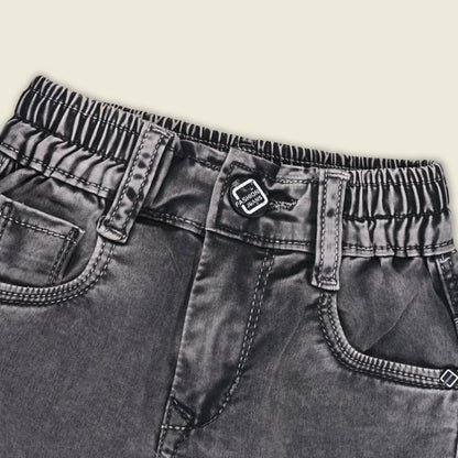 Boys Cotton Denim Cargo Pants with Belt
