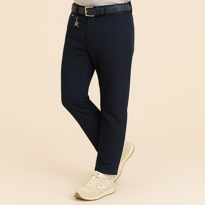 Boys Straight Fit Cotton Blend Trousers with Belt & Accessory