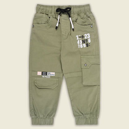 Boys Cotton Denim Cargo Joggers â€“ Printed Pants