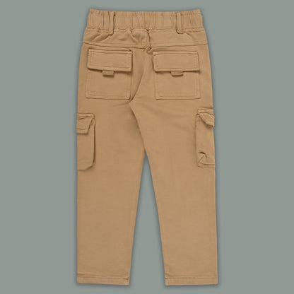 Boys Cotton Denim Cargo Pants â€“ Stretchable Joggers