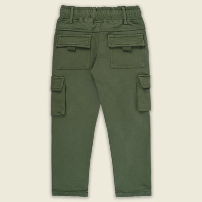 Boys Cotton Denim Cargo Pants â€“ Stretchable Joggers