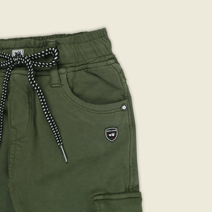 Boys Cotton Denim Cargo Pants â€“ Stretchable Joggers