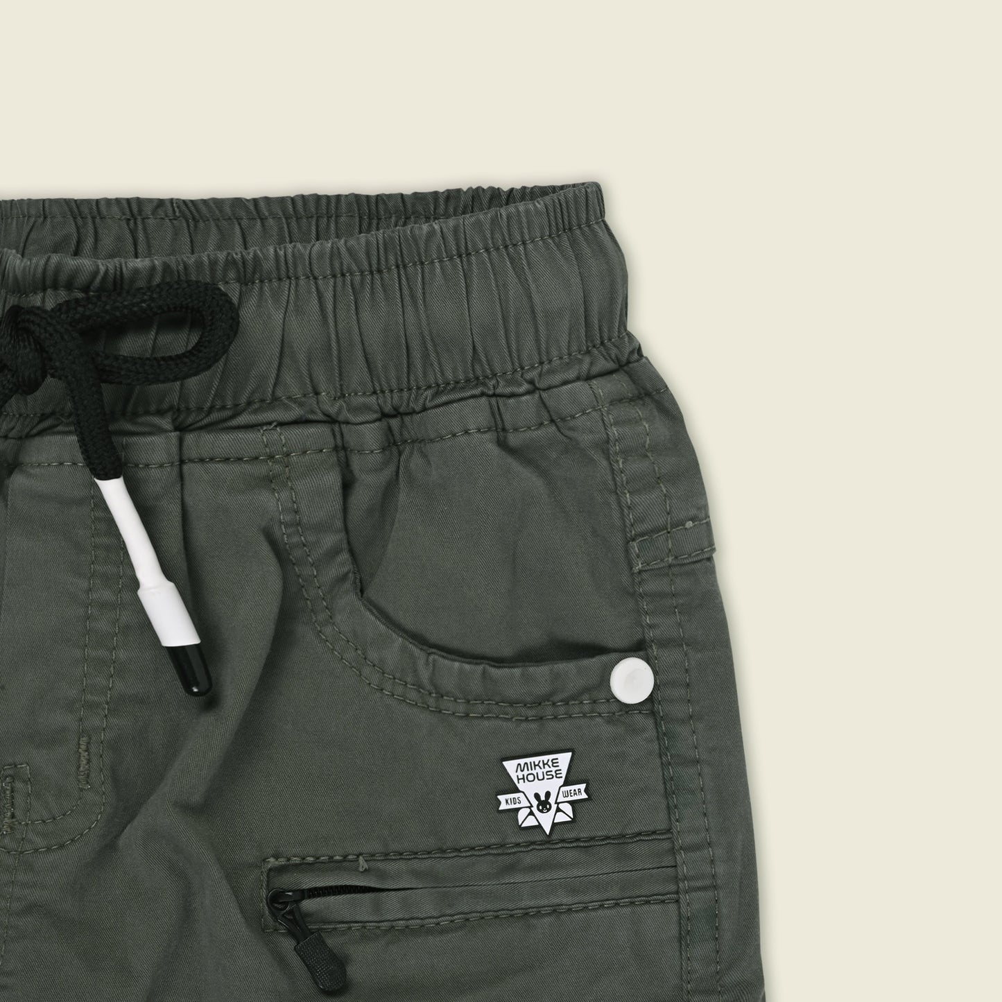 Boys Cotton Denim Cargo Joggers â€“ Printed Pants