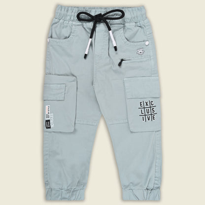 Boys Cotton Denim Cargo Joggers â€“ Printed Pants