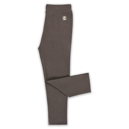 Kids Solid Ribbed Cotton Leggings – Brown | Soft & Stretchable Everyday Wear