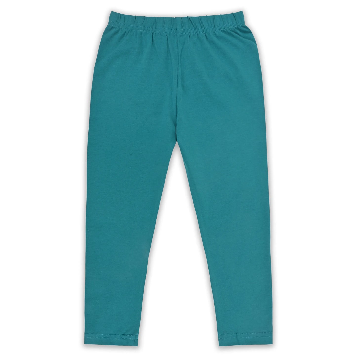 Kids Solid Cotton Leggings – Teal Green | Soft & Stretchable Everyday Wear
