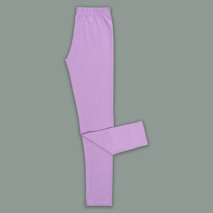 Kids Solid Cotton Leggings – Lavender | Soft & Stretchable Everyday Wear