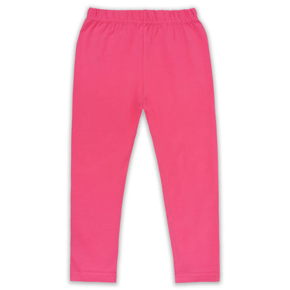 Kids Solid Cotton Leggings – Dark Pink | Soft & Stretchable Everyday Wear
