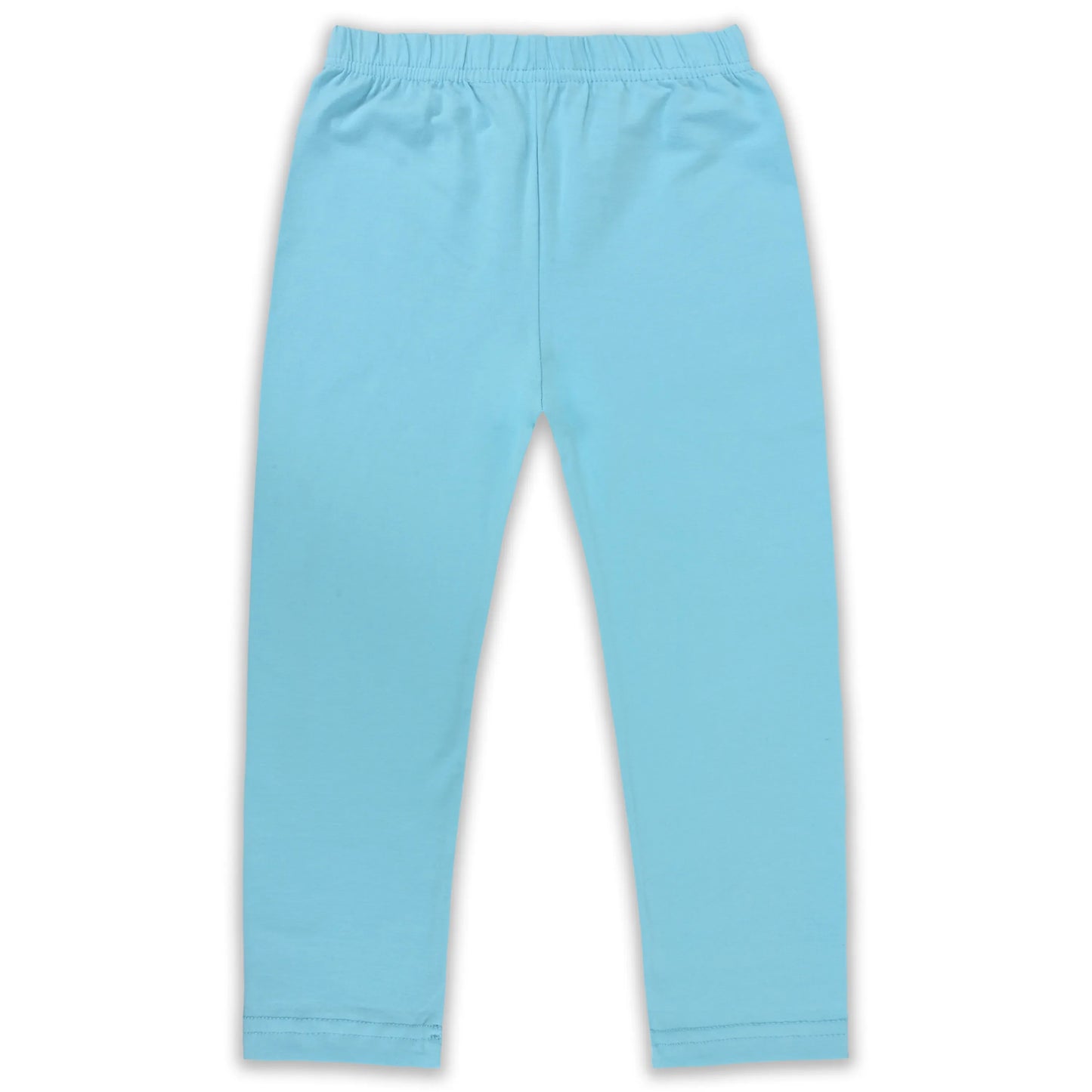 Kids Solid Cotton Leggings – Sky Blue | Soft & Stretchable Everyday Wear