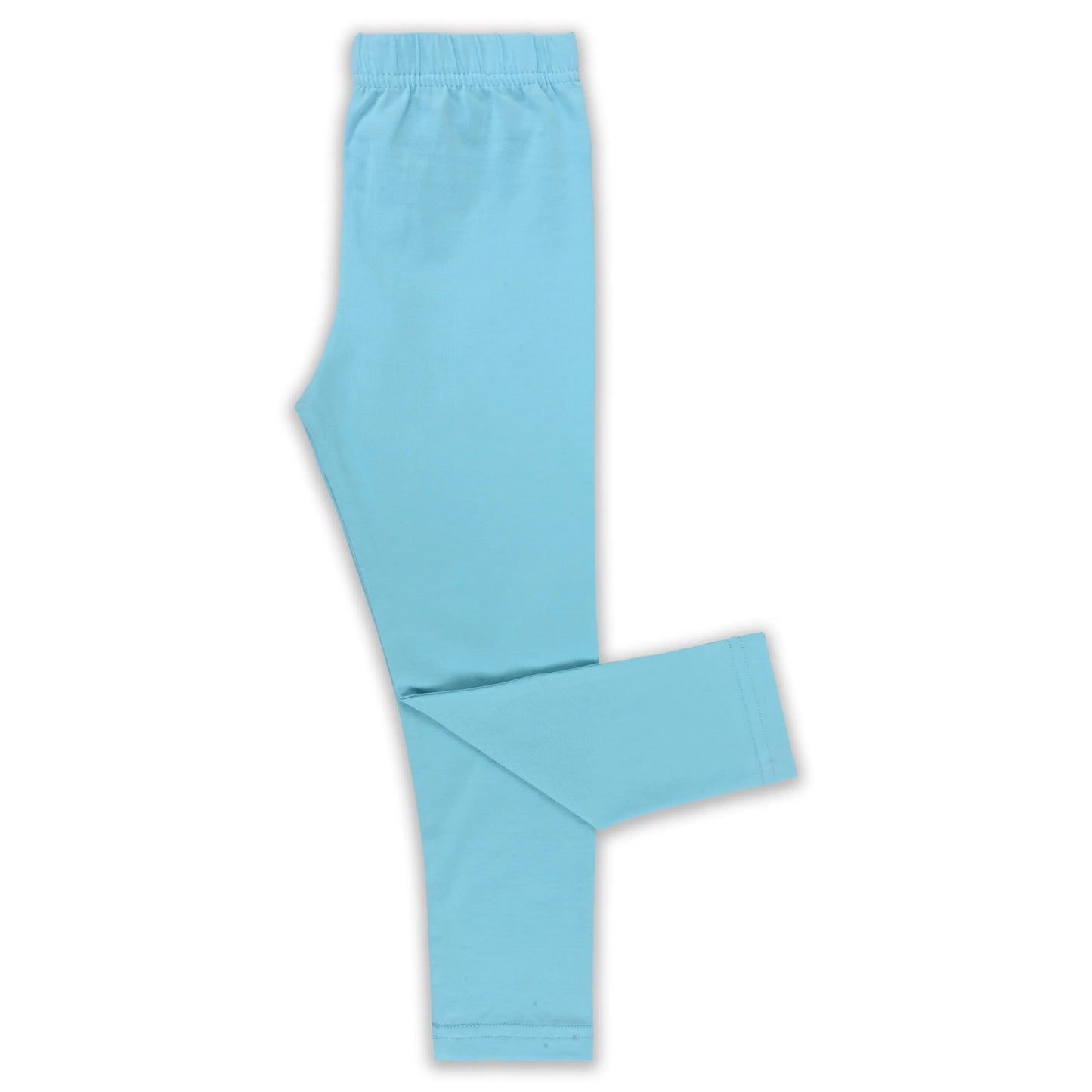 Kids Solid Cotton Leggings – Sky Blue | Soft & Stretchable Everyday Wear