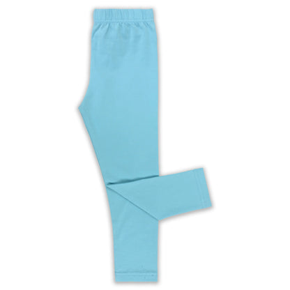 Kids Solid Cotton Leggings – Sky Blue | Soft & Stretchable Everyday Wear